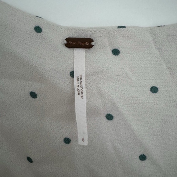 Free People women’s All Yours Polka Dot Mini front tie summer Dress size 6 - Picture 4 of 5